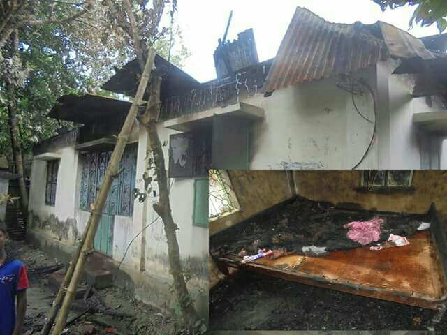 ফেনীর ব্যাবসায়ীর বাড়ীতে অগ্নিসংযোগ