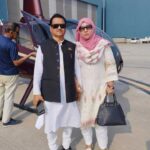 মনোনয়নপত্র জমা দিতে হেলিকপ্টারে সোনাগাজীতে এলেন সাবেক এমপি ও তার স্ত্রী